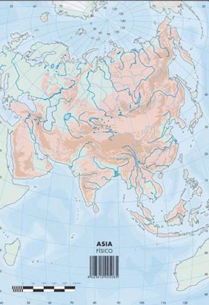 Mapa Mudo Selvi Din A Asia Fisico