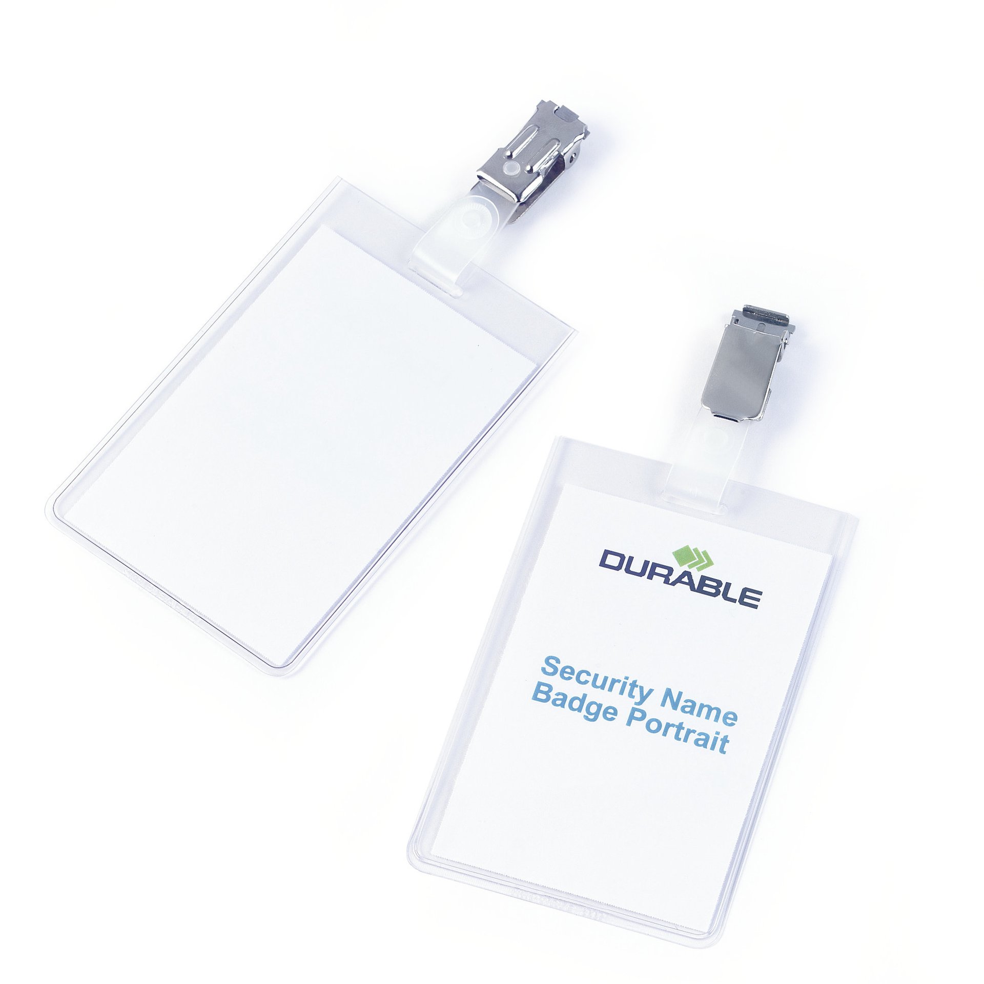 Portanombres Rígido Con Clip Giratorio | Soporte Para Tarjeta De Identificacion Pack 10 Durable
